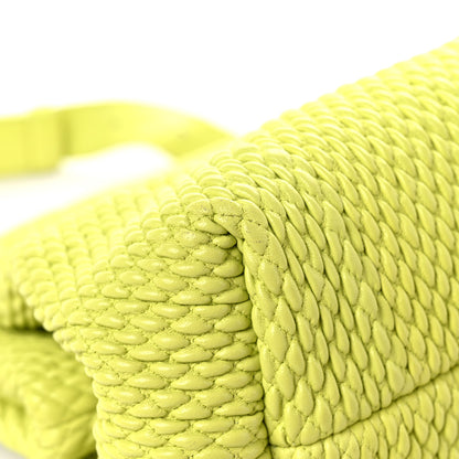 Bottega Veneta Lambskin Knit Large The Point Triangle Bag Seagrass 8 of 13