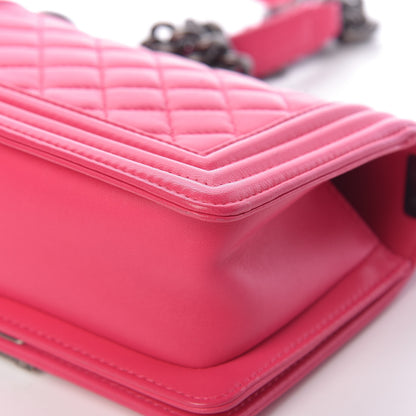 Chanel Lambskin Quilted Small Boy Flap Dark Pink 10 of 12