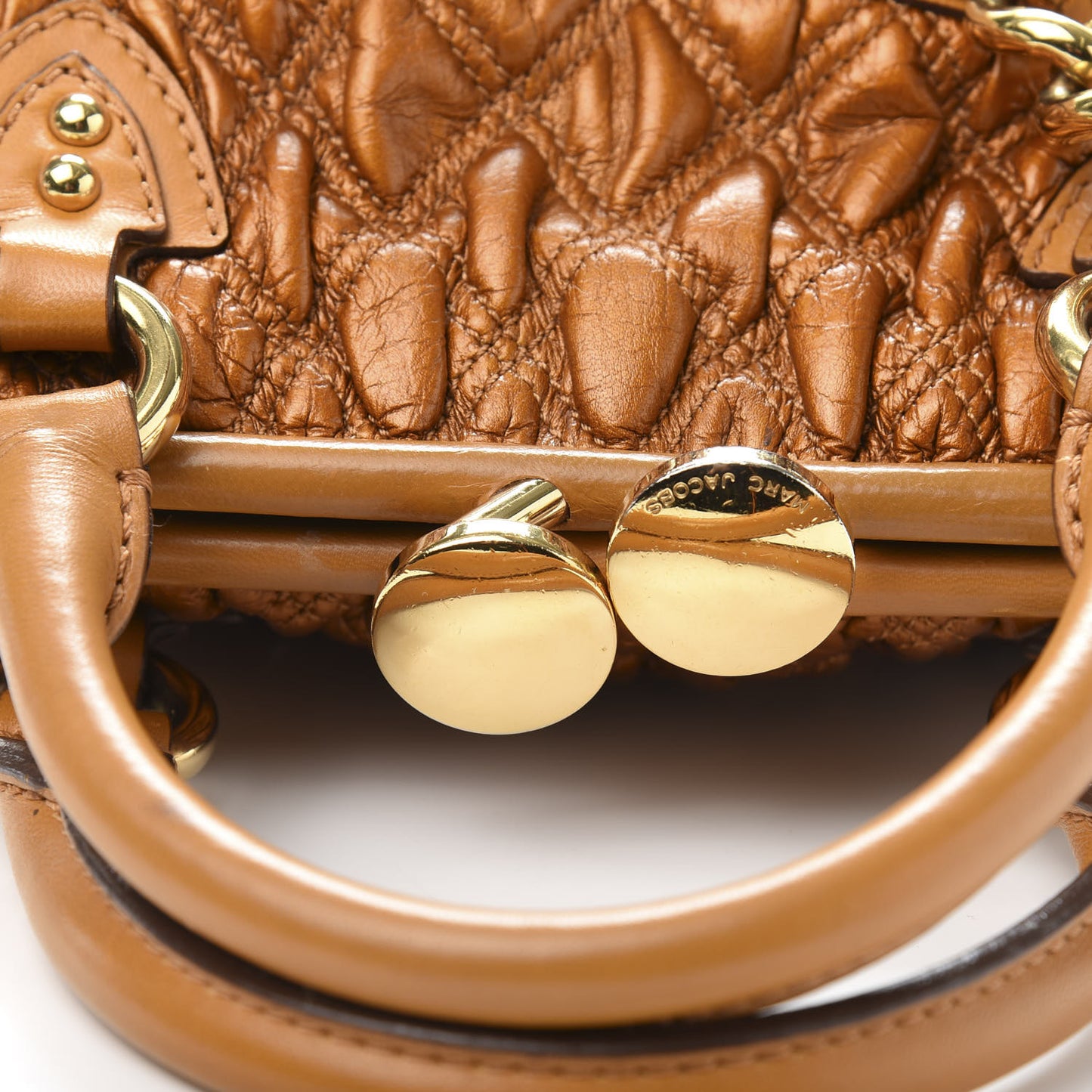 Metallic Calfskin Quilted Elastic The Kid Stam Dark Orange