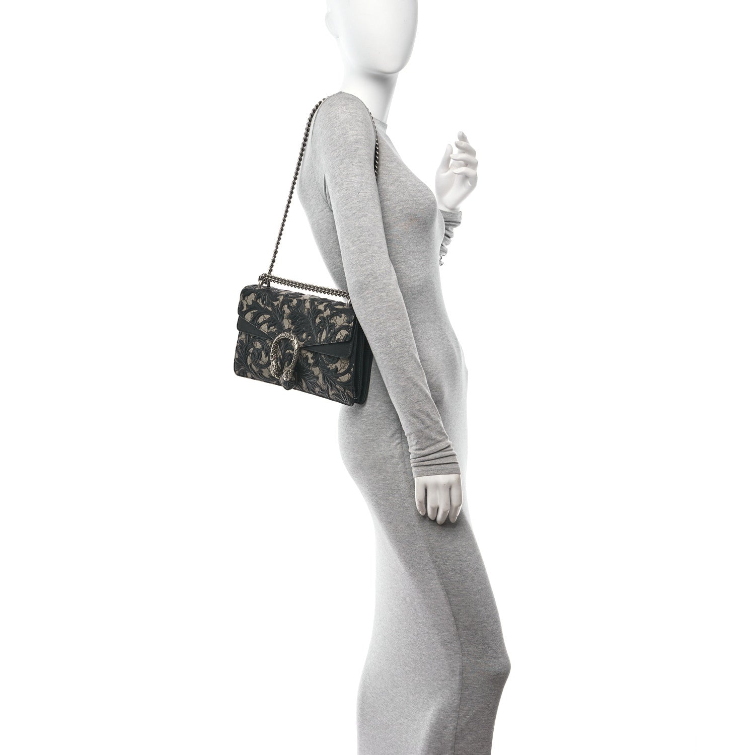 Gucci GG Supreme Monogram Arabesque Small Dionysus Shoulder Bag Black 2 of 11
