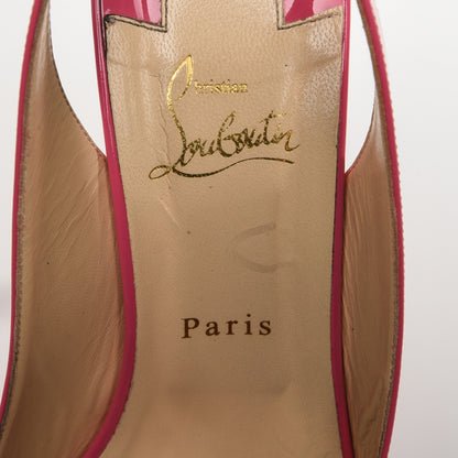 Christian Louboutin Patent Lady Peep Sling 150 Pumps 41 Darling 7 of 10