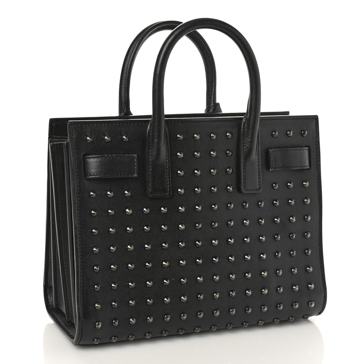 Calfskin Studded Nano Sac De Jour Black