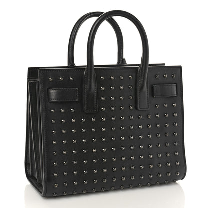 Saint Laurent Calfskin Studded Nano Sac De Jour Black 2 of 8