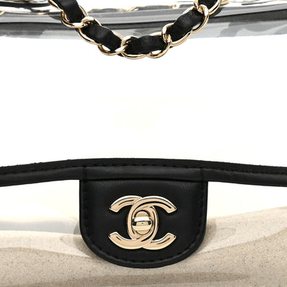 Chanel Lambskin PVC Sand By The Sea Flap With Pearl Strap Black 8 of 10