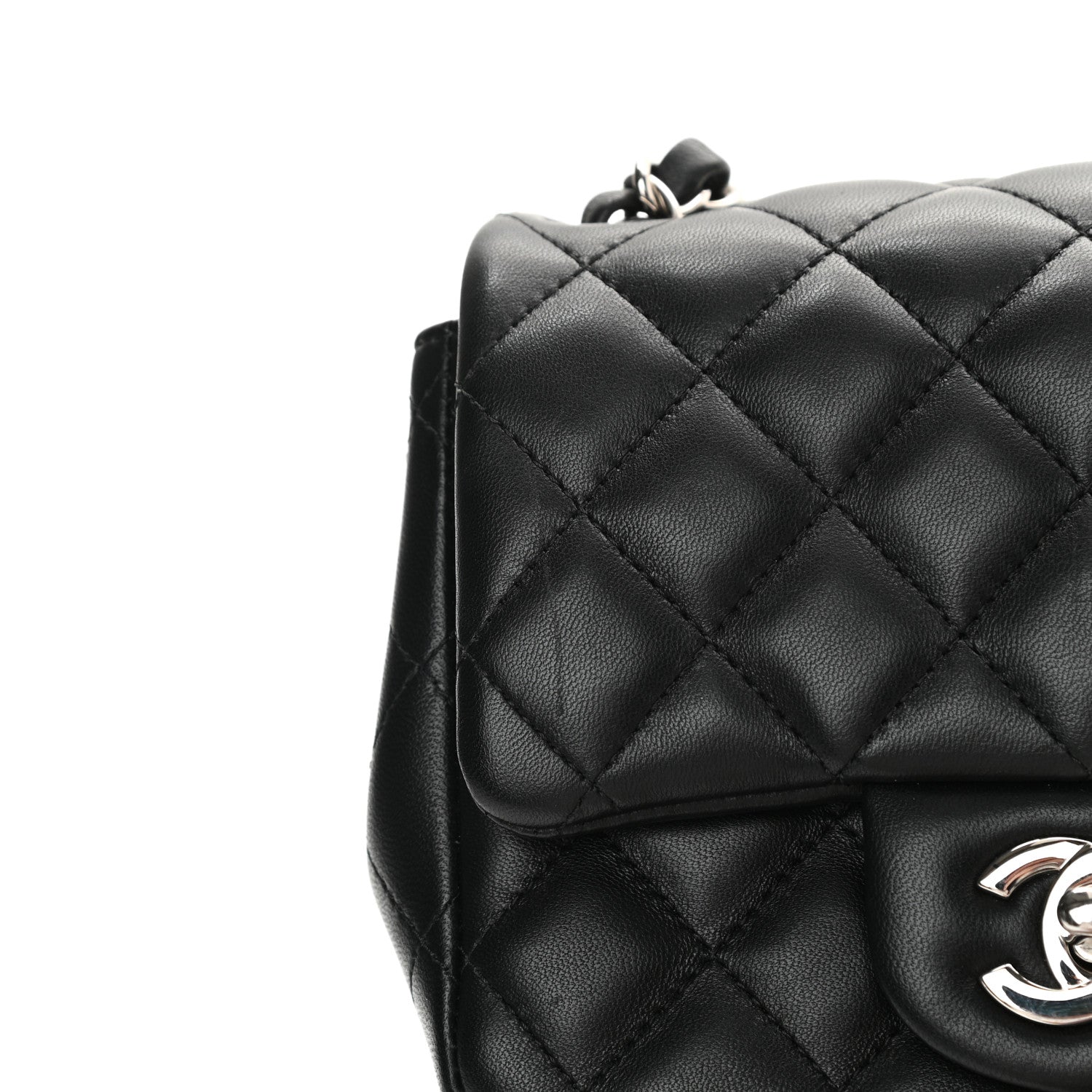 Chanel Lambskin Quilted Mini Square Flap Black 12 of 14