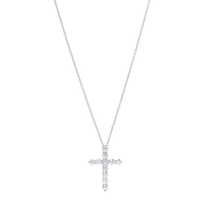 Tiffany Platinum Diamond Large Cross Pendant Necklace 1 of 7