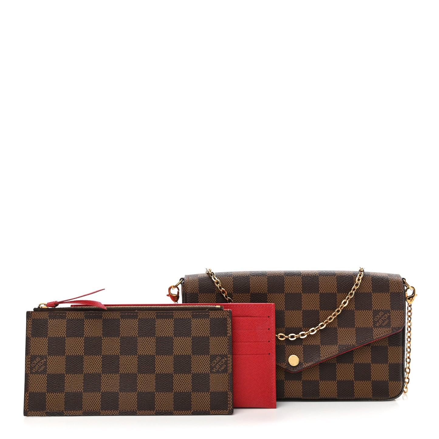 Damier Ebene Pochette Felicie Chain Wallet