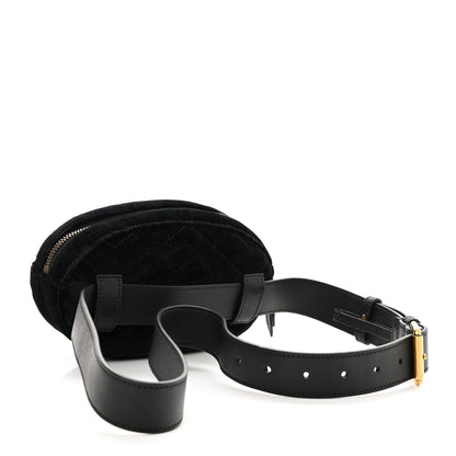 Gucci Velvet Matelasse Marquise Crystals GG Marmont Belt Bag 95 38 Black 3 of 10