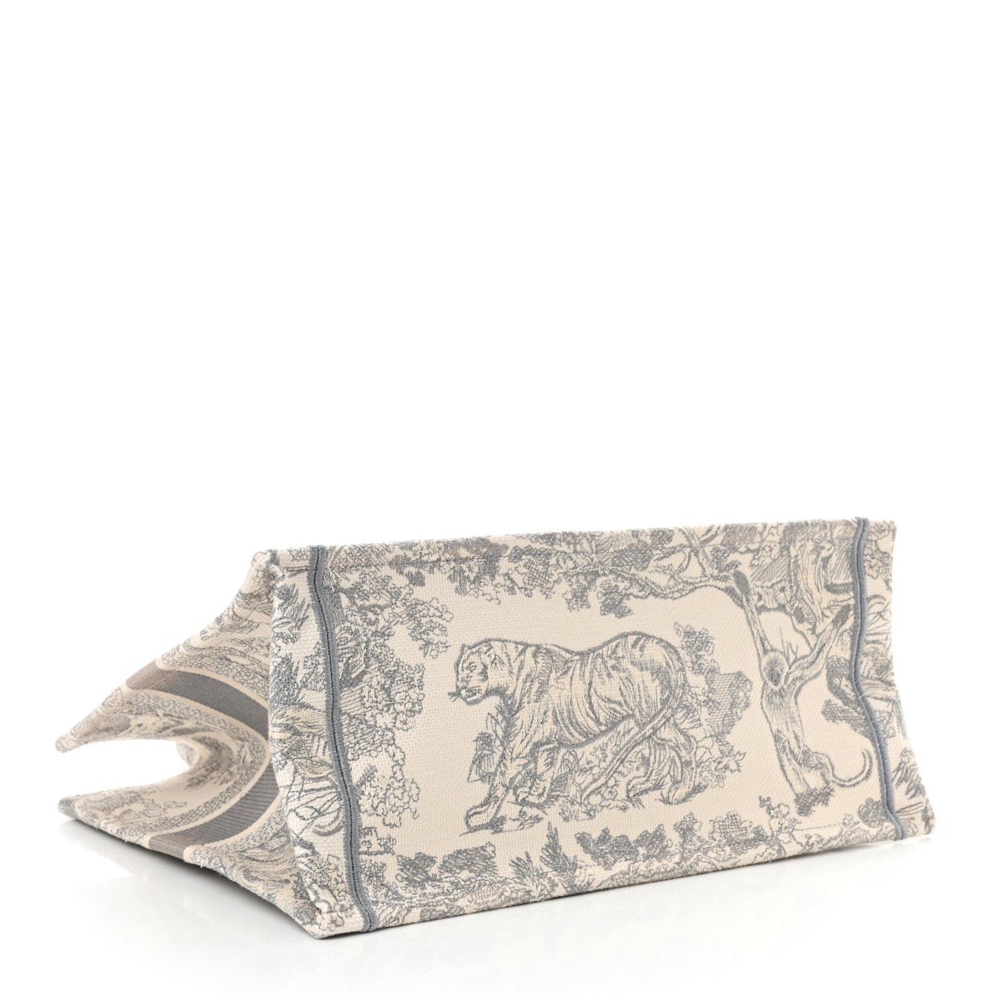 Canvas Embroidered Medium Dioriviera Toile De Jouy Book Tote Gray