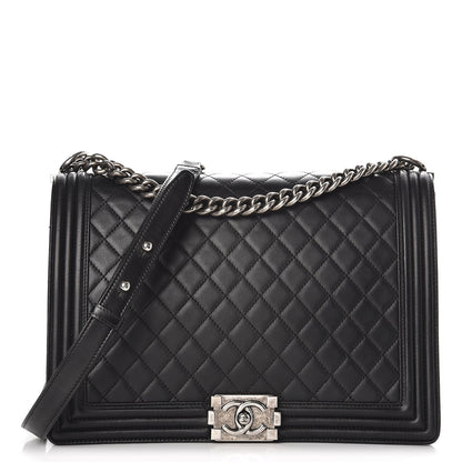 Chanel Lambskin Quilted Large Boy Flap Black 1 of 7
