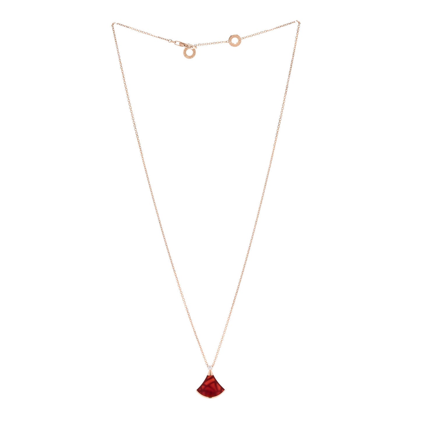 18K Rose Gold Diamond Carnelian Divas' Dream Pendant Necklace
