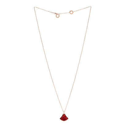 Bulgari 18K Rose Gold Diamond Carnelian Divas' Dream Pendant Necklace 3 of 6