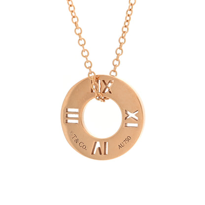 Tiffany 18K Rose Gold Diamond Atlas Pierced Pendant Necklace 4 of 5