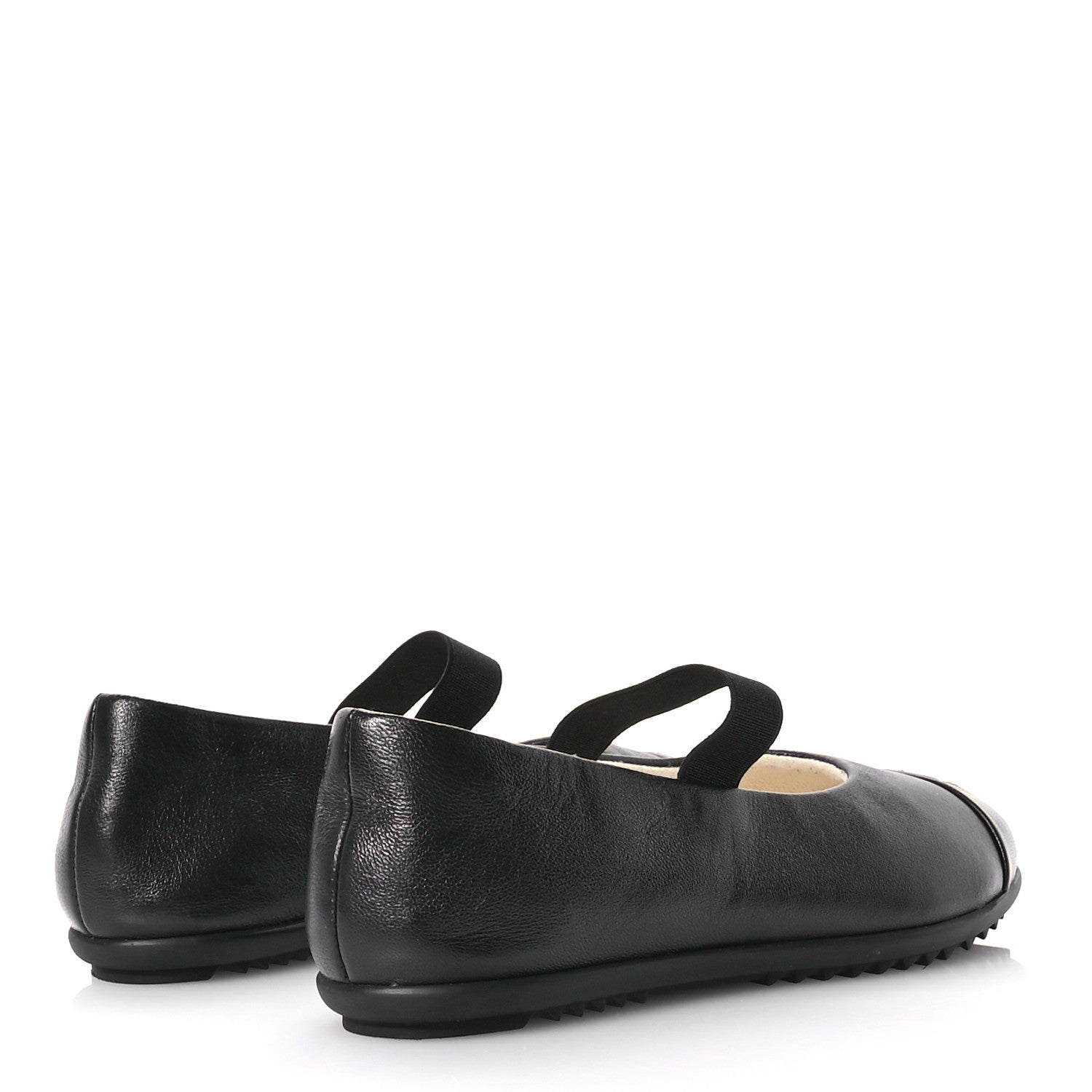 Chanel Lambskin Cap Toe CC Mary Jane Flats 36.5 Black 5 of 9