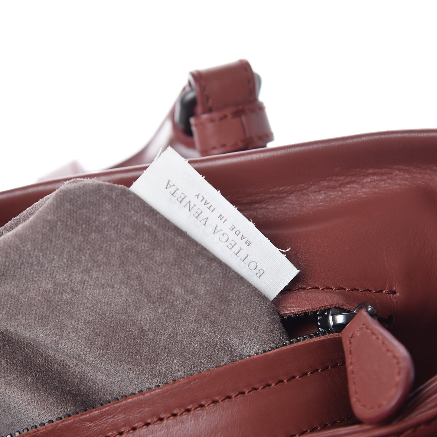 Calfskin Leggero Intrecciato Small Roma Brique