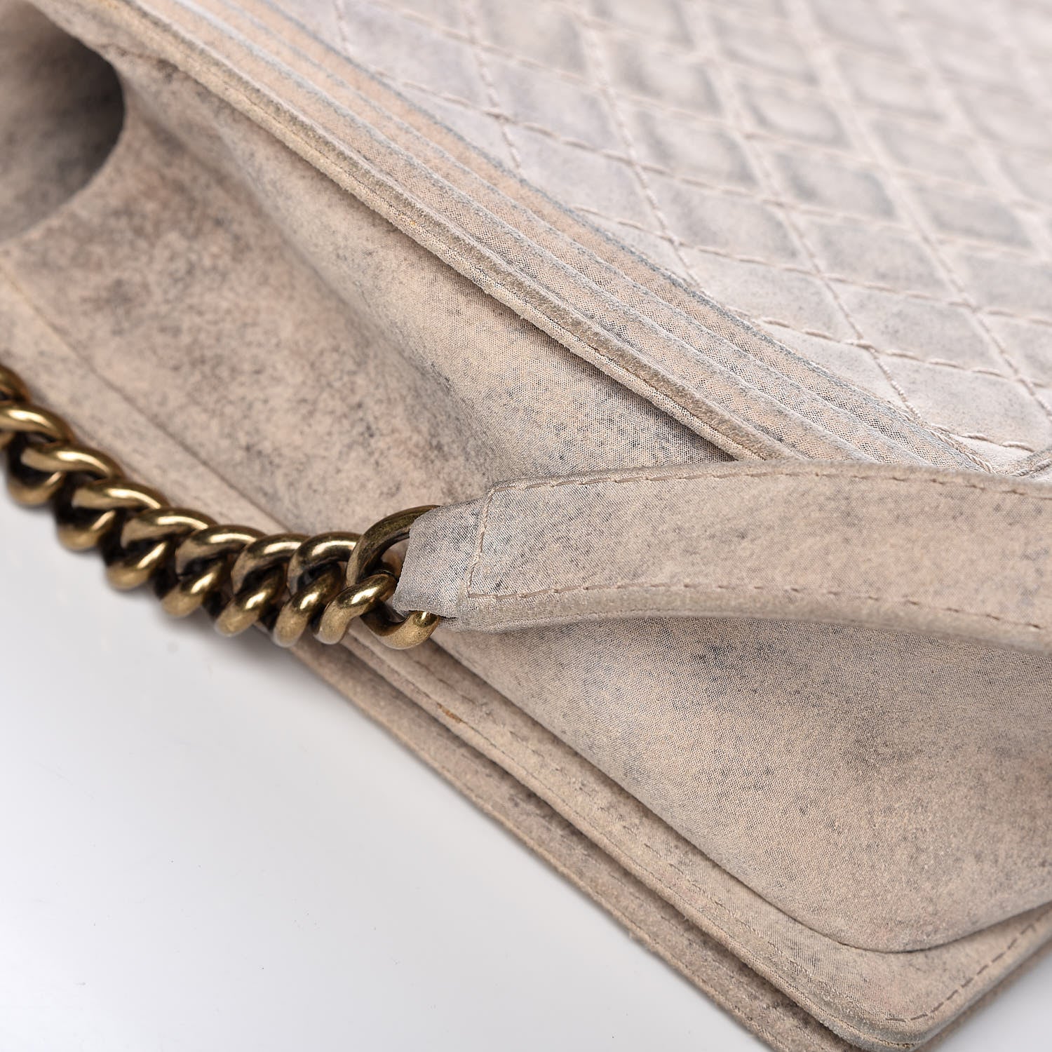 Chanel Iridescent Calfskin Quilted Large Boy Flap Beige 17 of 18