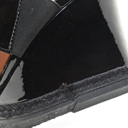 Fendi Patent Fabric FF Wedge Sandals 36 Tobacco Black 10 of 11