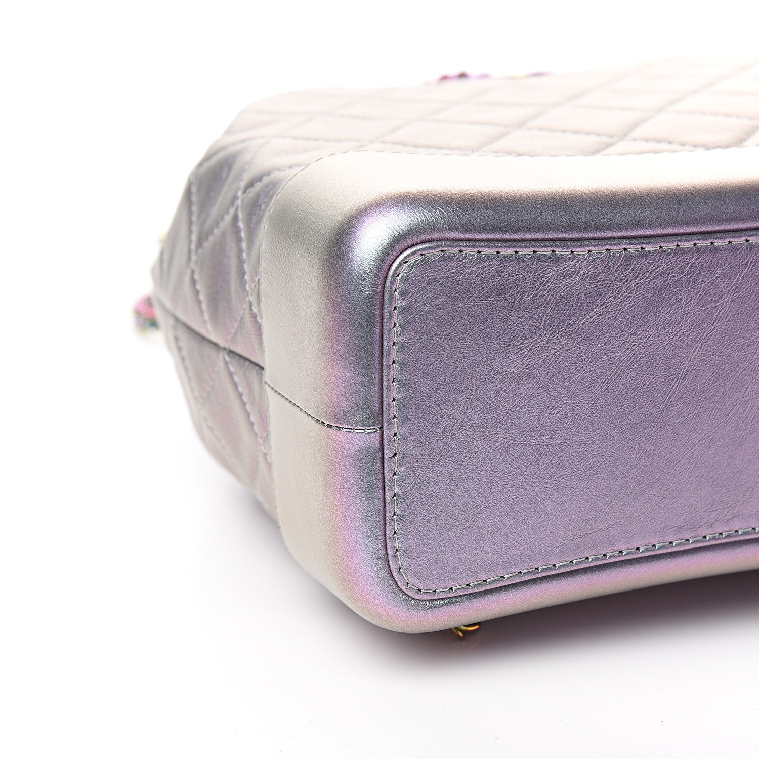Chanel Iridescent Lambskin Calfskin Quilted Gabrielle Backpack Light Purple 6 of 9