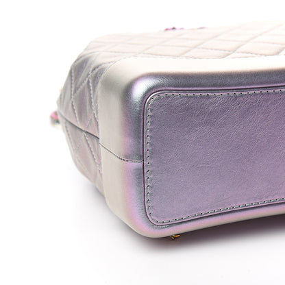Chanel Iridescent Lambskin Calfskin Quilted Gabrielle Backpack Light Purple 6 of 9