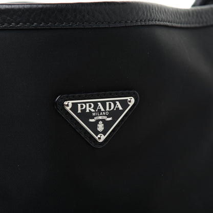 Prada Tessuto Nylon Calfskin Hobo Black 17 of 25