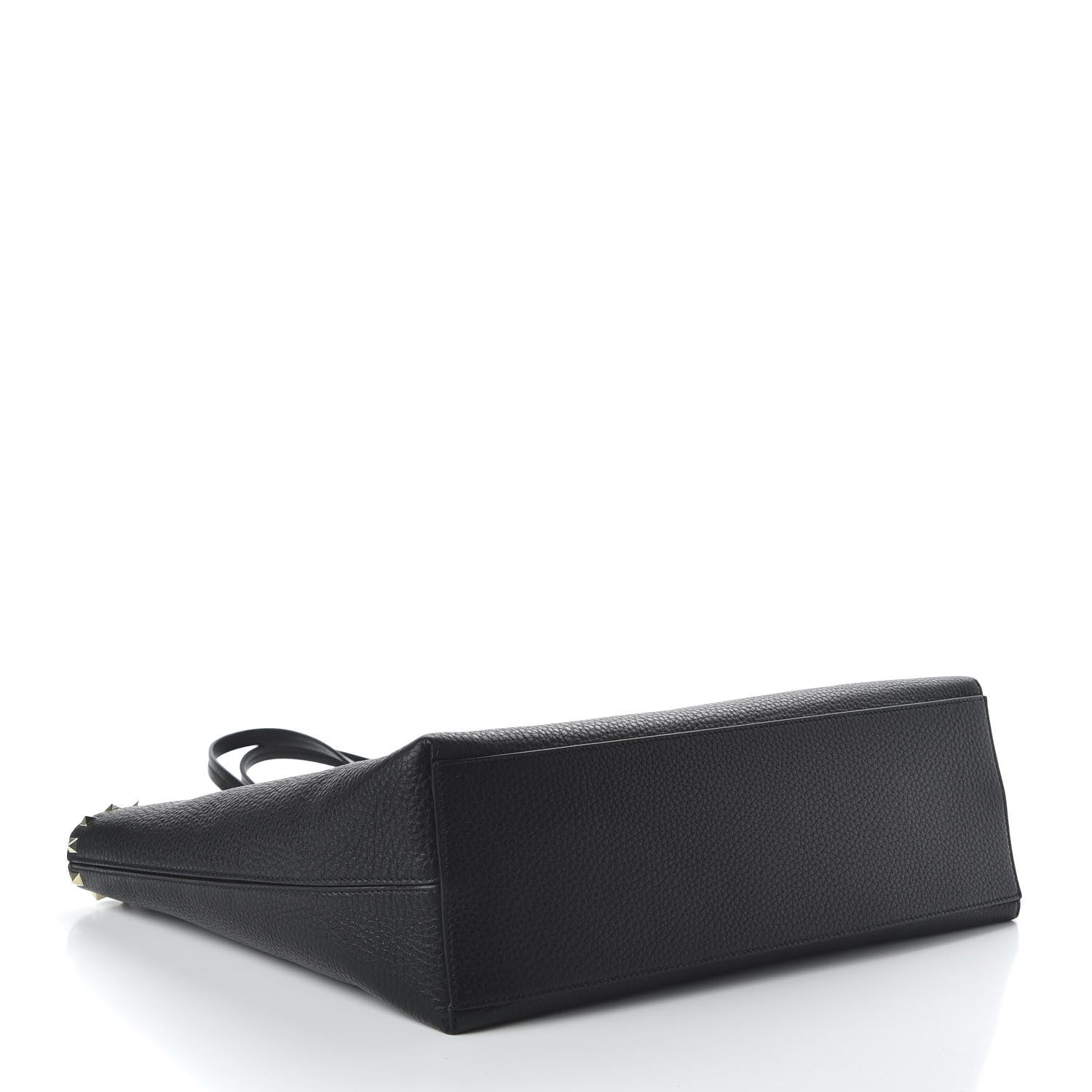 Valentino Garavani Grained Calfskin Rockstud Shoulder Tote Black 4 of 9