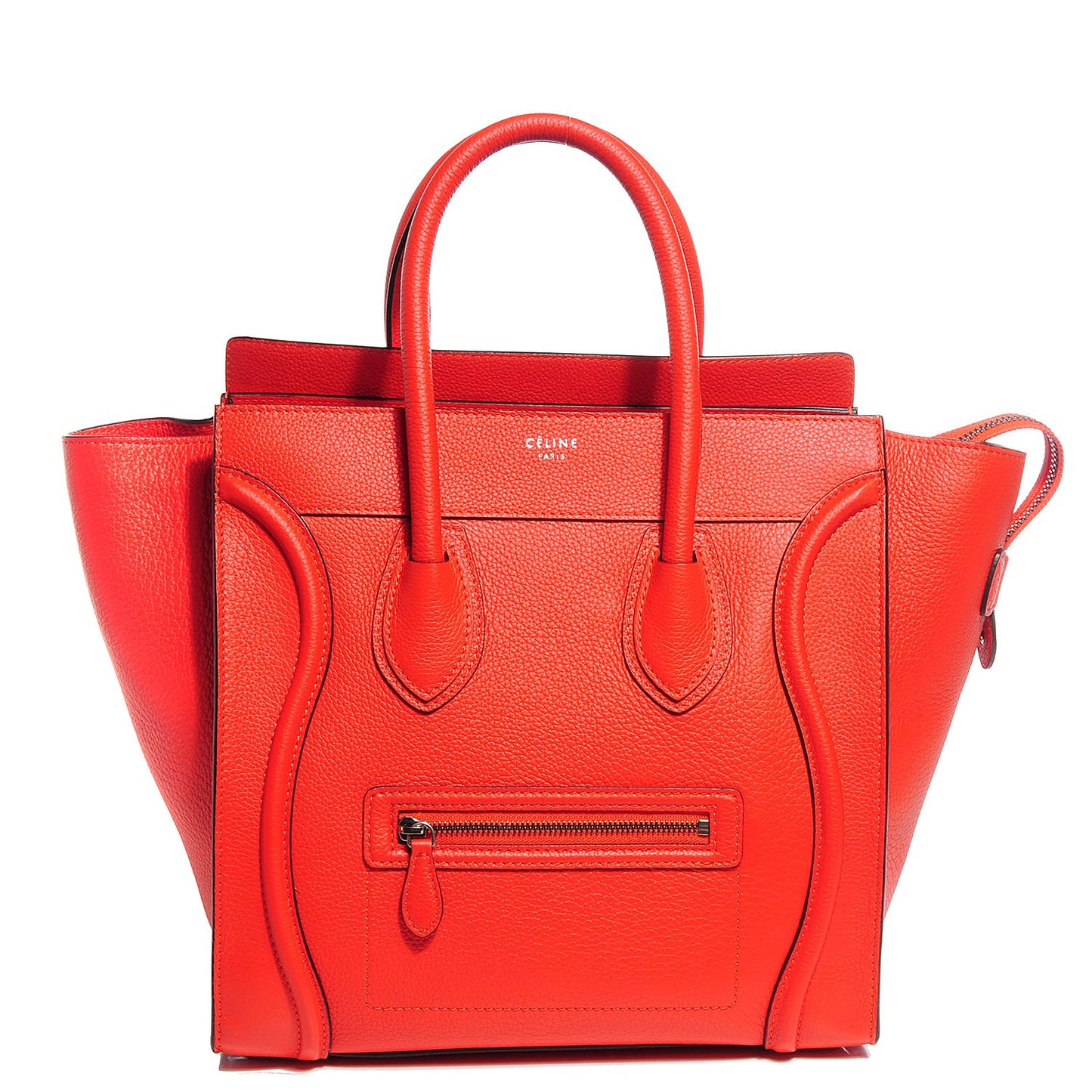 Drummed Calfskin Mini Luggage Vermillion