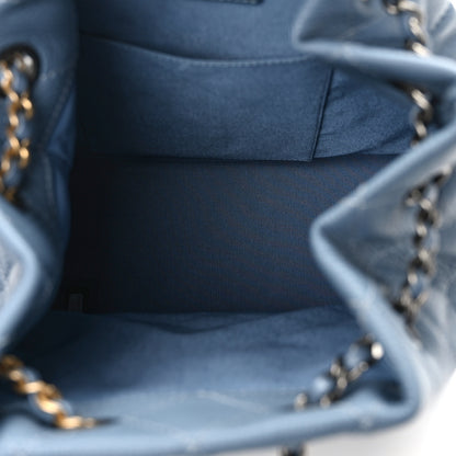 Chanel Patent Goatskin Quilted Gabrielle Backpack Blue 5 of 11