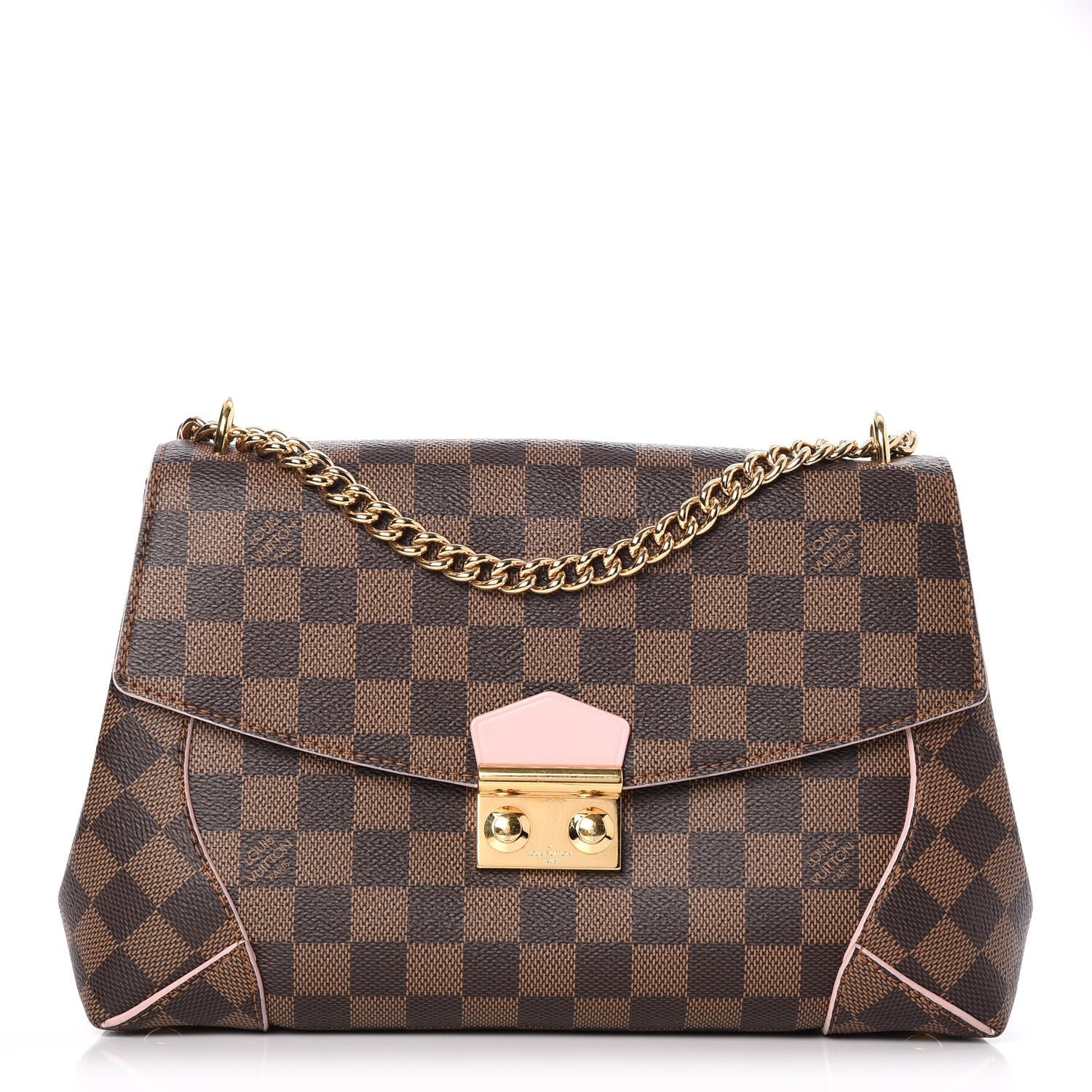 Louis Vuitton Damier Ebene Caissa Clutch Rose Ballerine 1 of 7