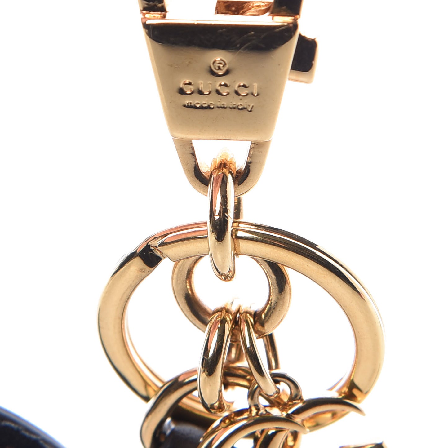 GG Supreme Monogram Embroidered Bee Bag Charm Key Holder