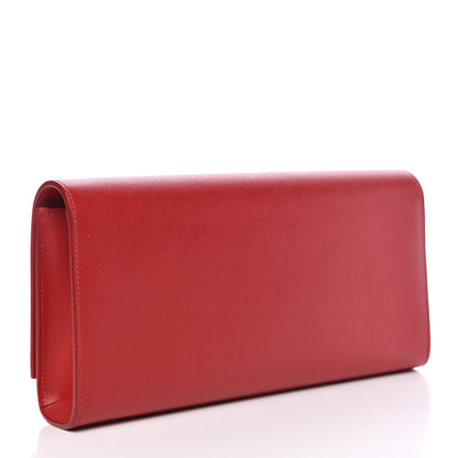 Saint Laurent Grain De Poudre Classic Monogram Cassandre Clutch New Red 3 of 8