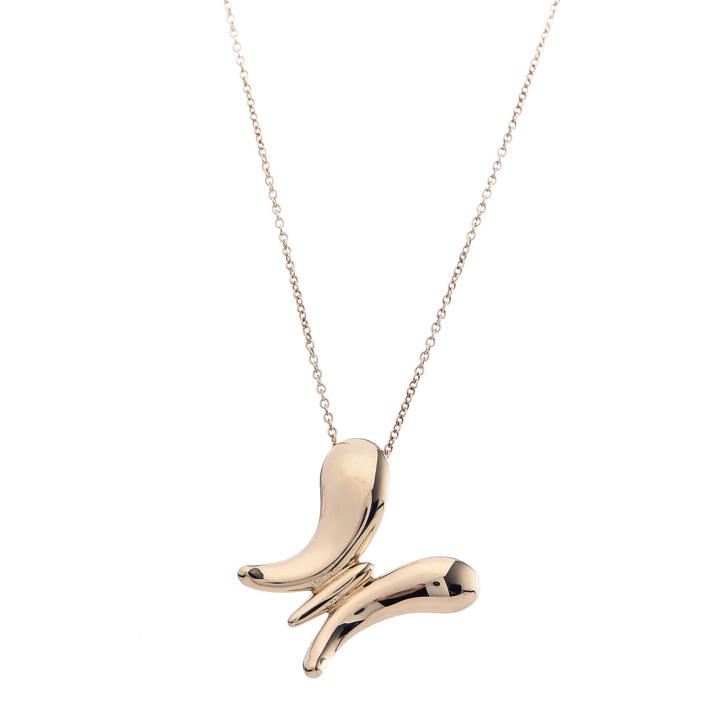 18K Yellow Gold Elsa Peretti Butterfly Pendant Necklace