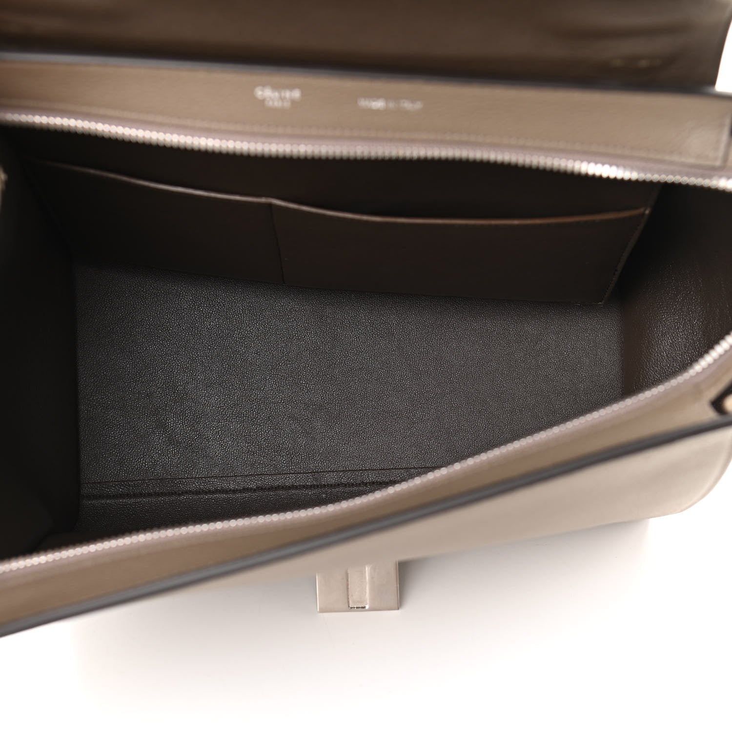 Celine Drummed Calfskin Suede Small Trapeze Souris 5 of 11