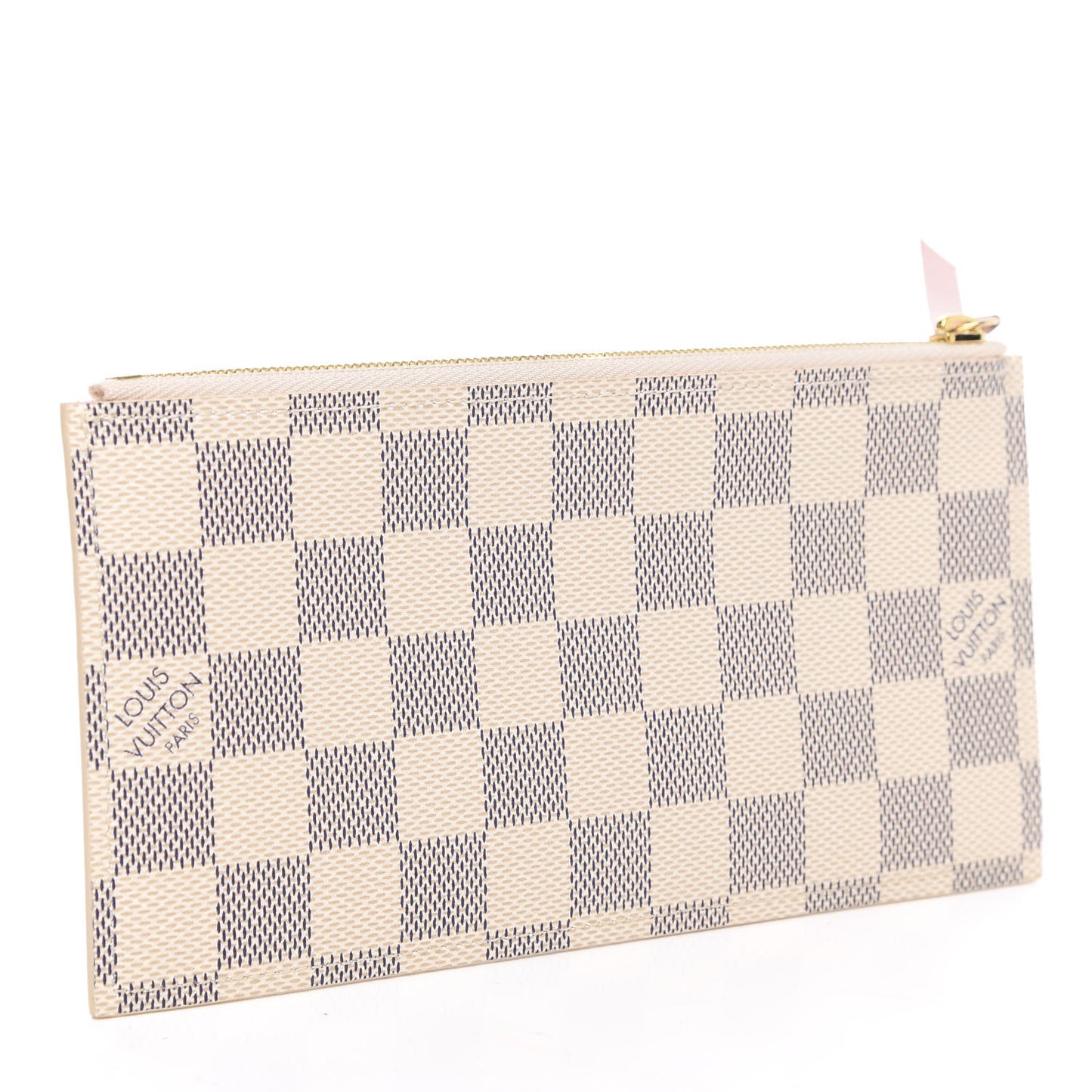 Damier Azur Felicie Chain Wallet Zippered Insert Rose Ballerine