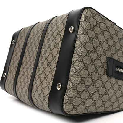 Gucci GG Supreme Monogram Selleria Calfskin Medium Duffle Beige Ebony Black 9 of 10