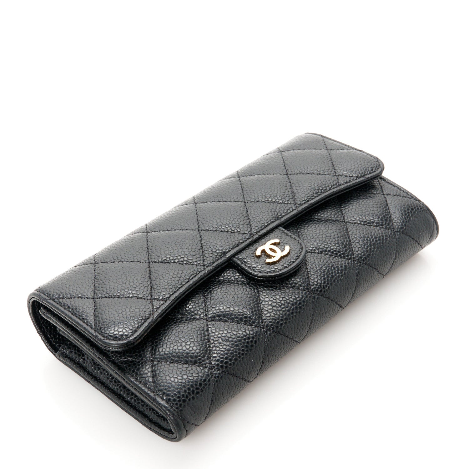 Chanel Caviar Quilted Long Flap Wallet Black 4 of 9