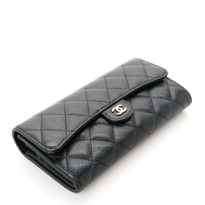 Chanel Caviar Quilted Long Flap Wallet Black 4 of 9