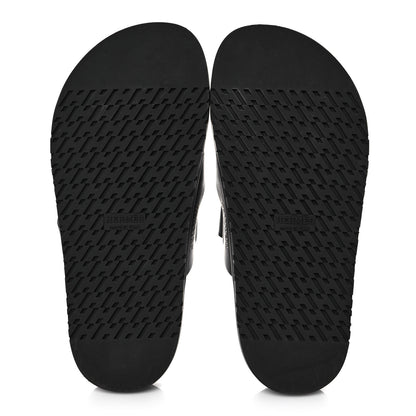 Hermes Calfskin Womens Chypre Sandals 37 Black 5 of 8