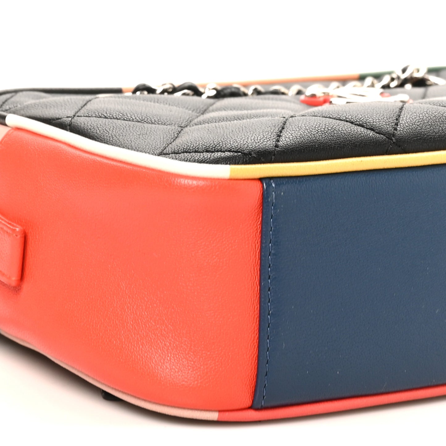 Calfskin Quilted Cuba Camera Bag Black Multicolor