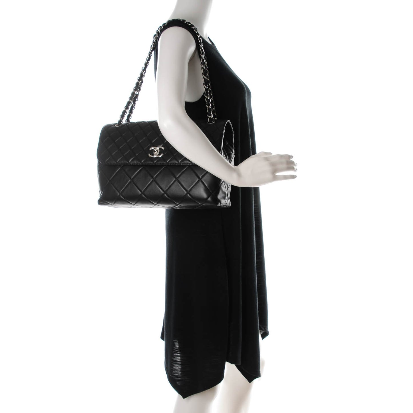 Calfskin Quilted In The Business Flap Bag Black