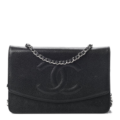 Chanel Caviar Timeless CC Wallet On Chain WOC Black 1 of 11