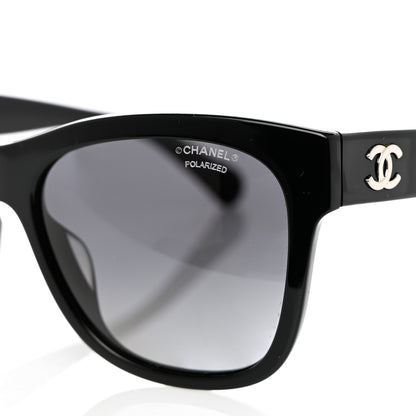 Chanel Acetate Polarized Square CC Sunglasses 5380 Black 7 of 8