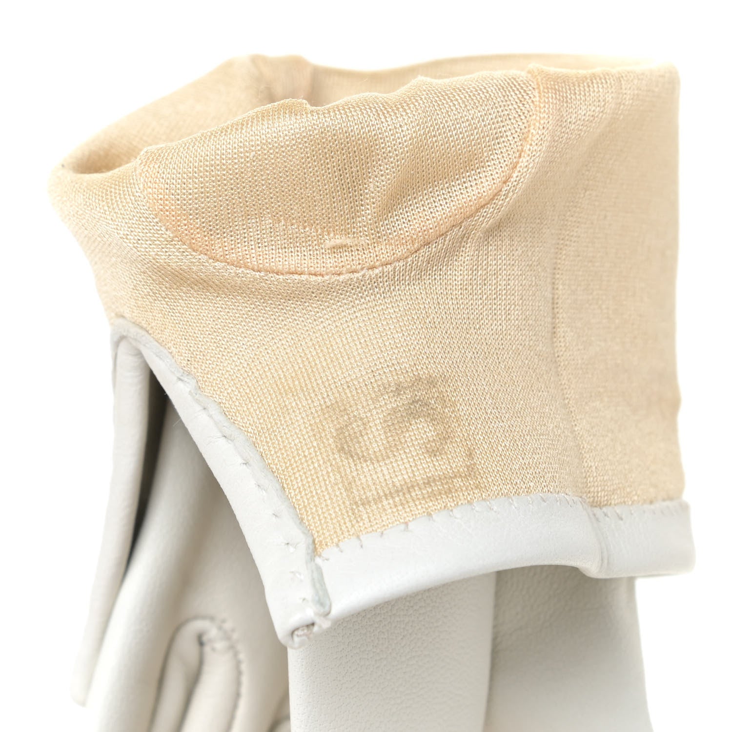 Hermes Lambskin Gloves 7 White 5 of 8