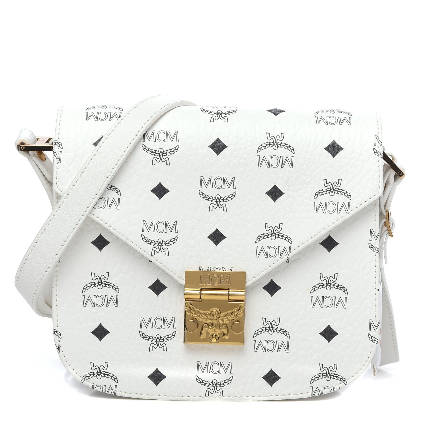 MCM Visetos Small Patricia Crossbody Bag White 1 of 10