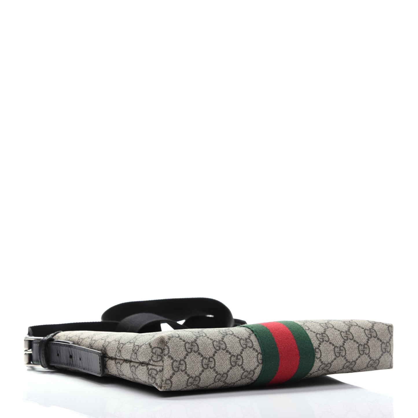 GG Supreme Monogram Web Messenger Bag Black