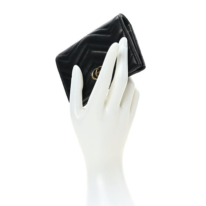 Gucci Calfskin Matelasse GG Marmont Card Case Wallet Black 2 of 7