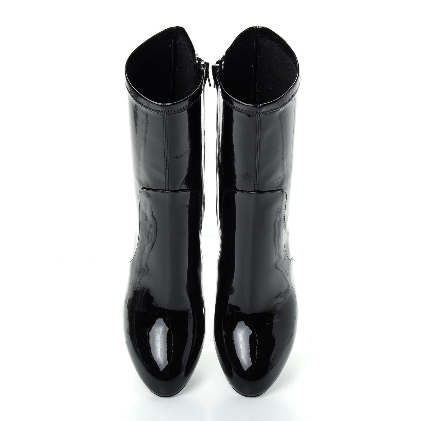 Patent Silhouette Ankle Boots 39 Black