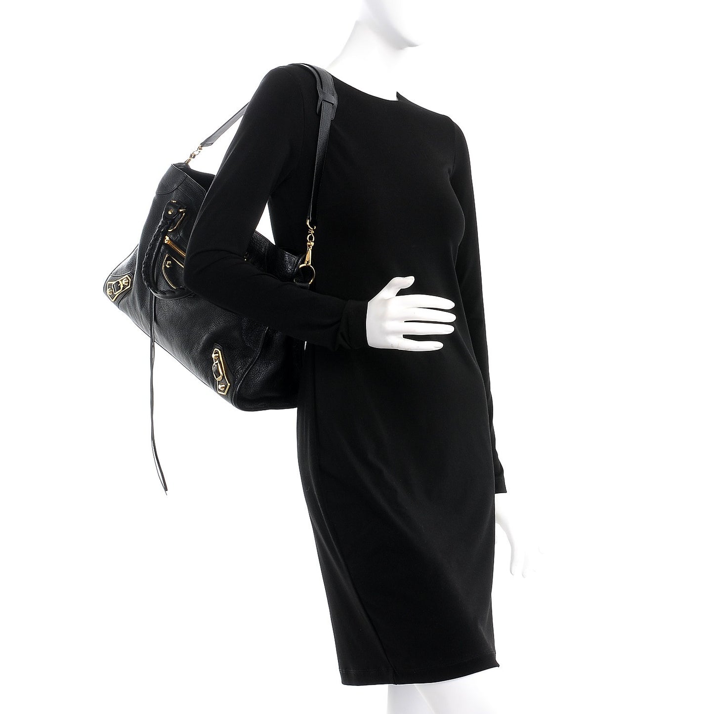 Chevre Gold Metallic Edge Hardware City Black