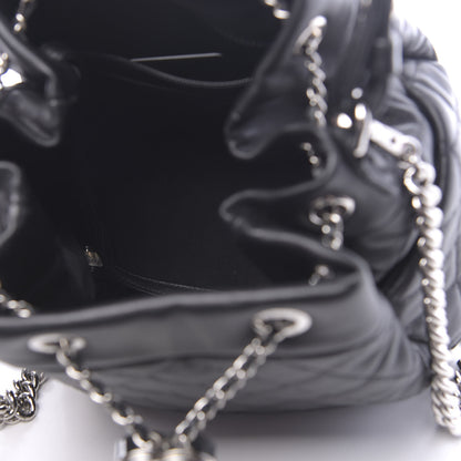 Chanel Lambskin Quilted Mini CC Chain Bucket Bag Black 5 of 10