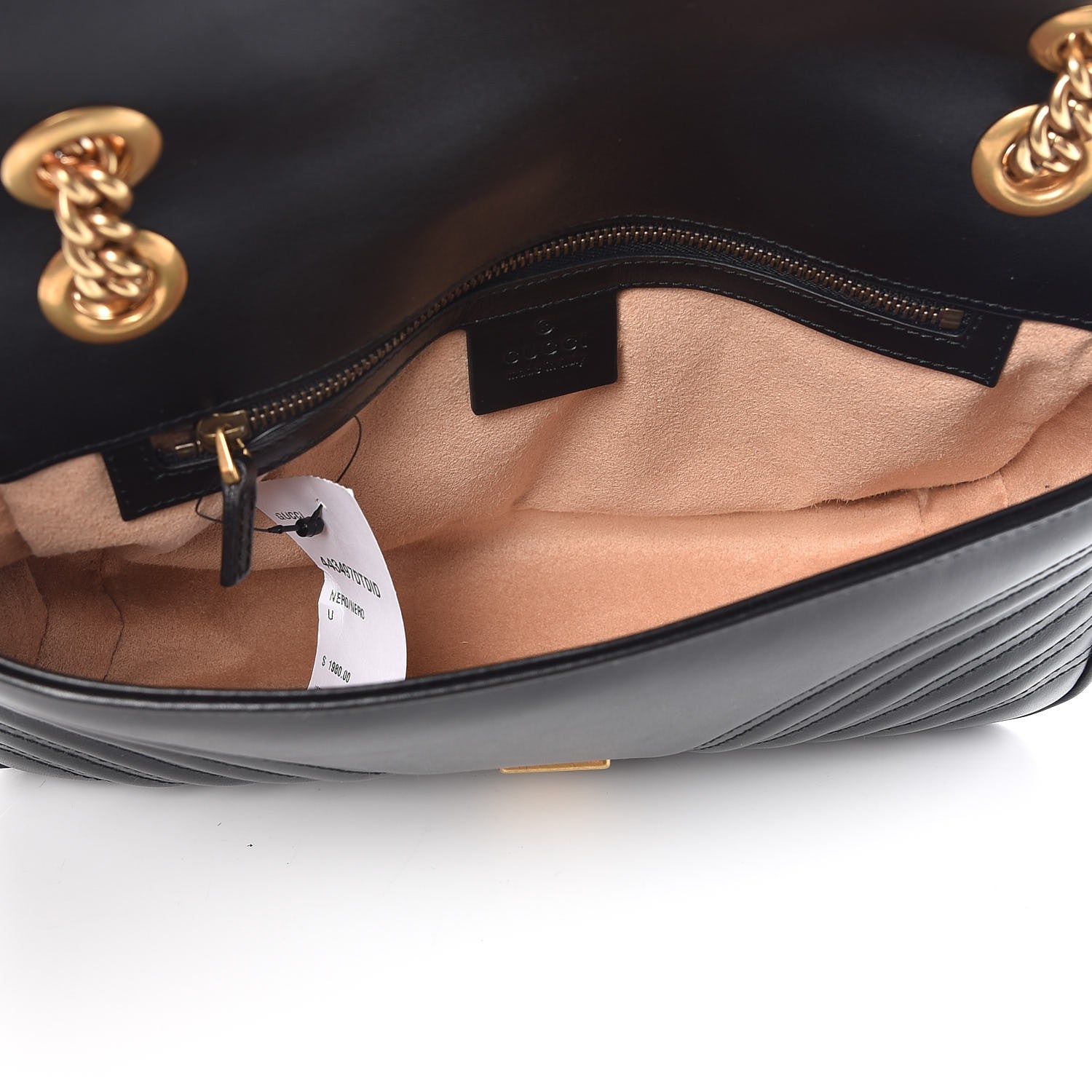Gucci Calfskin Matelasse Small GG Marmont Shoulder Bag Black 5 of 7