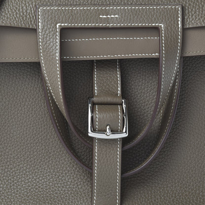 Hermes Taurillon Clemence Halzan 31 GM Etoupe 10 of 11